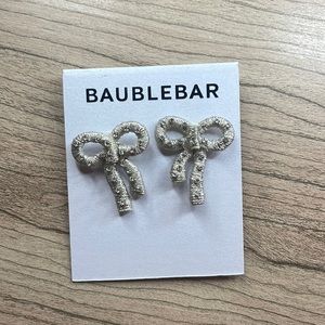 BaubleBar Silver Bow Earrings